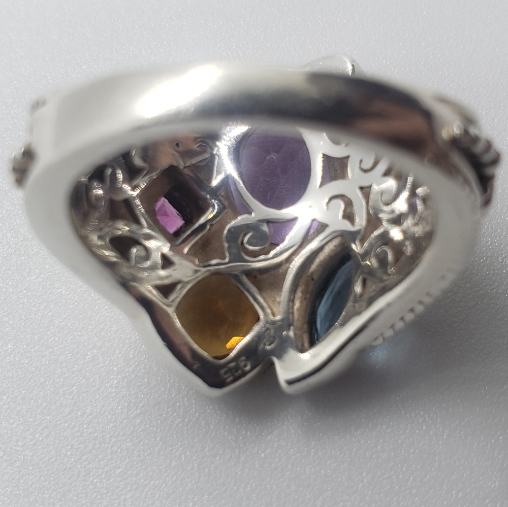 Samuel B Multi Gemestone Ring In Solid Stamped Sterling Silver - Picture 8 of 10